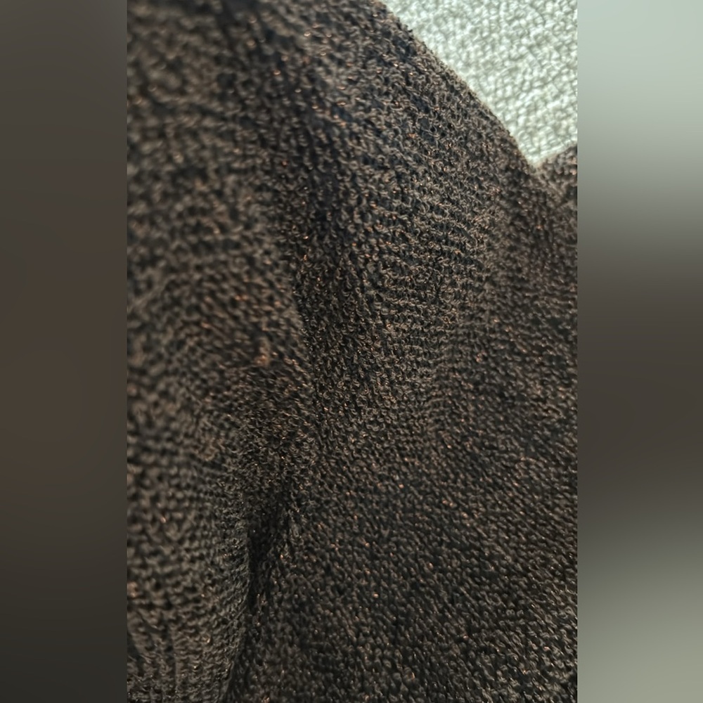 New Zara Brown Black Tweed Mock Neck Top Skirt Set S - Picture 12 of 12
